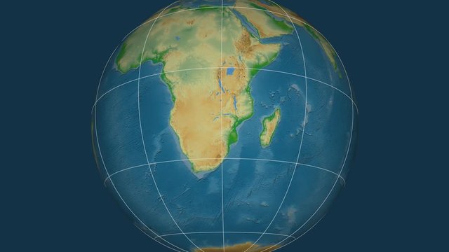 Zoom-in on Mozambique extruded. Physical