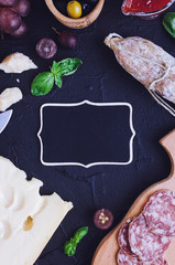 Table with mediterranean appetizers