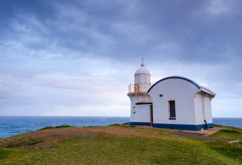 Fototapeta na wymiar Port Macquarie lighthouse at sunset also know as the Tacking Point Lighthouse