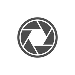 camera shutter icon, aperture value icon, objective lens symbol
