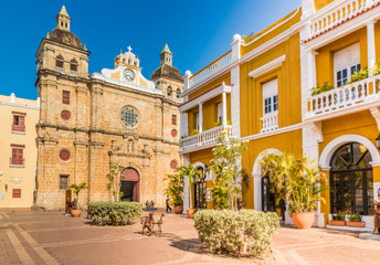 Fototapeta na wymiar A typical view of Cartagena Colombia.