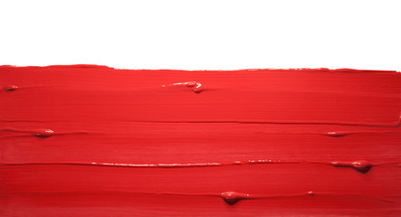 Lipstick smudge isolated white background