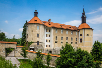 Castle in the old town in Skofja Loka, Slovenia