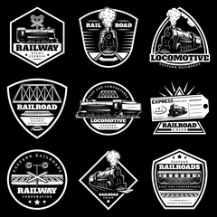 Vintage White Locomotive Train Labels Set © ivan mogilevchik