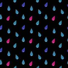  Seamless pattern with colorful raindrops.

