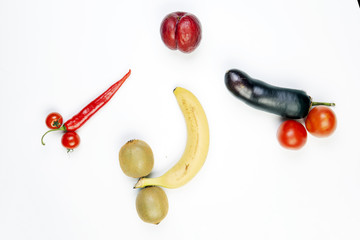 One woman is three men. Sexual attractiveness and popularity of women. Women's polygamy, matriarchy. Fruit, sex concept.