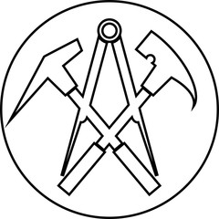 Dachdecker Werkzeuge, Aufkleber, Label, Dachdecker Logo