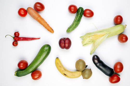 One woman has many men. Sexual attractiveness and popularity of women. Women's polygamy, matriarchy. Fruit, sex concept.