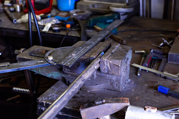 vice grip in workshop