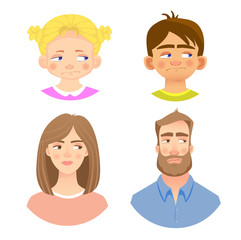 emotions of human face -set