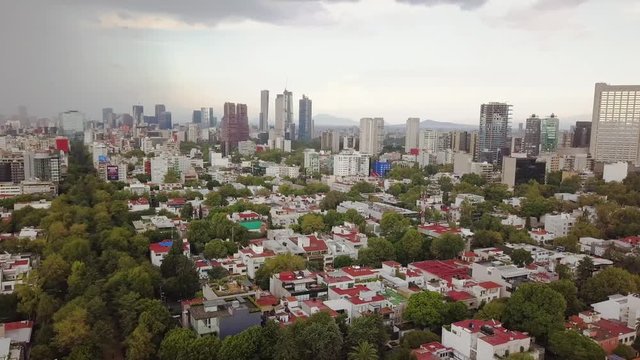 Mexico City, Polanco aerial view - cloudy day