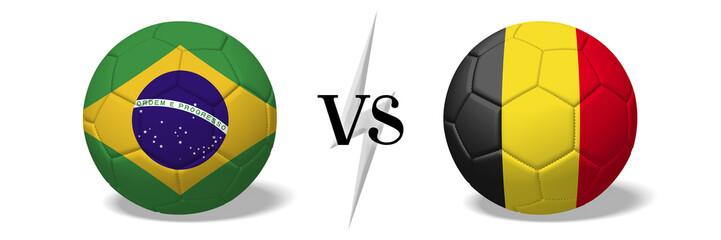Obraz premium Soccerball concept - Brazil vs Belgium