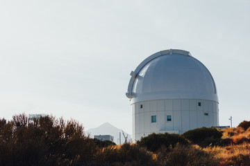 Obraz premium Teide Observatory astronomical telescopes in Tenerife, Canary Islands, Spain