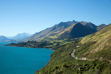 Naklejka na ściany i meble Lake wakatipu in New Zealand