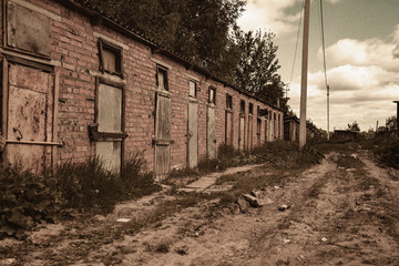 Fototapeta premium old barracks vintage view
