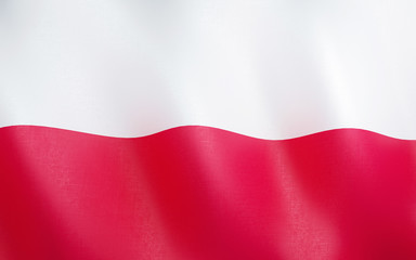 3D Flag of Poland.