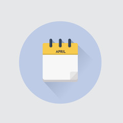 Vector calendar icon. April month