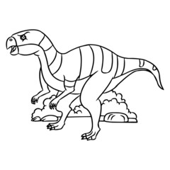 Velociraptor cartoon illustration isolated on white background for children color book