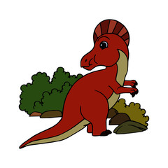 Velociraptor cartoon illustration isolated on white background for children color book