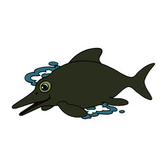 Kronosaurus cartoon illustration isolated on white background for children color book