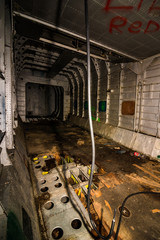 inside of an old plane that was abandoned