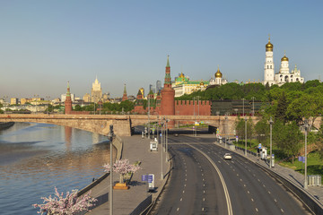 Moscow city skyline at Kremlin Palace Red Square and Moscow River, Moscow, Russia