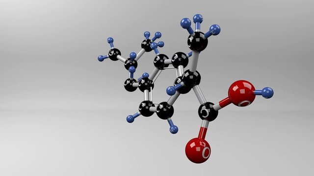 Molecular structure of ibuprofen. Ibuprofen molecule. Treatment for pain, fever and inflammation.