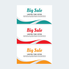 Banner design template. Sale card. Gift voucher. Banner set. Facebook banner. Creative banner set. Brochure. Vector illustration