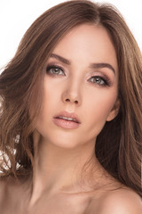 Fototapeta premium Beauty portrait of young brunette woman.