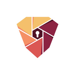 Security Camera Key Hole Shield Logo