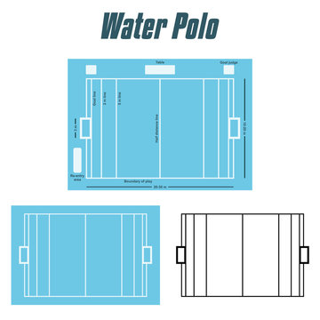 Water Polo Pool Field Court Illustration - Size