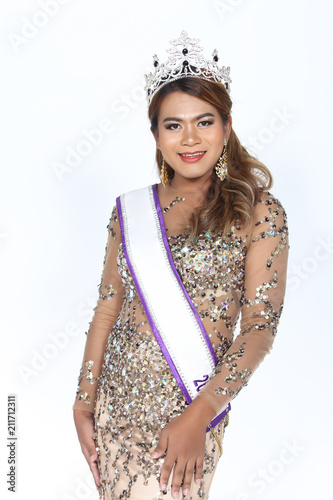 Miss Pageant Contest In Evening Ball Gown Long Ball Dress
