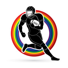 American Football player action, sport concept graphic vector.