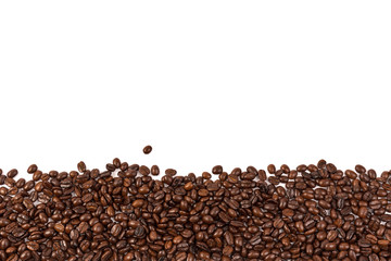 Coffee beans background collection with white area for copy space.