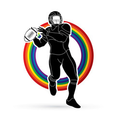 American Football player action, sport concept graphic vector.