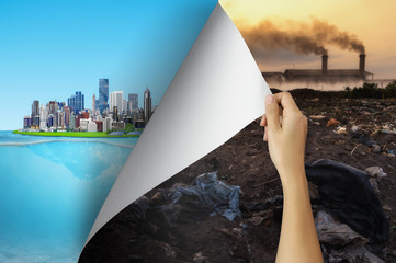 Pollution change concept.