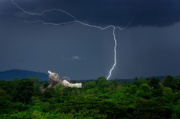 Thunderstorm with buddha sleep.