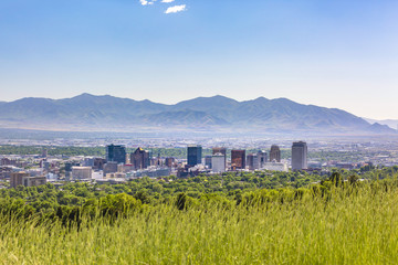 Salt Lake City Views with downtown mountains