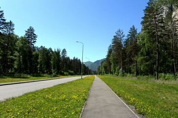 The road in the tourist and recreational zone 