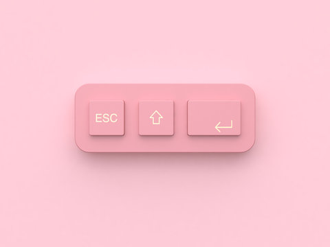 pink minimal abstract technology equipment button keyboard 3d rendering