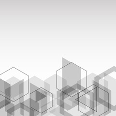 Abstract background with gray cubes geometric shape