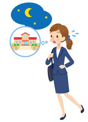 慌てて帰るお母さん