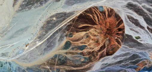 Primal jellyfish, abstract photography of the deserts of Africa from the air, bird's eye view,...