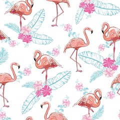 seamless flamingo pattern vector illustration