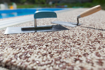 Coloured Concrete Around Pool