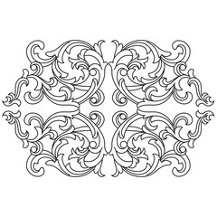 Fototapeta premium Vintage baroque ornament, corner. Retro pattern antique style acanthus. Decorative design element filigree calligraphy vector. - stock vector