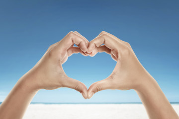 Hands with love shape