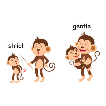 Opposite strict and gentle vector illustration