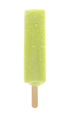 green popsicle isolated on white background