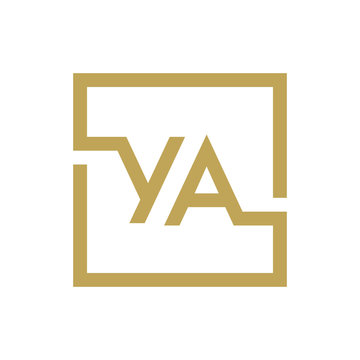 two letter logo line square YA TO YZ